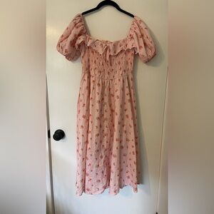 NWT | Cotton Sundress | Floral | Puff Sleeve | Midi Dress